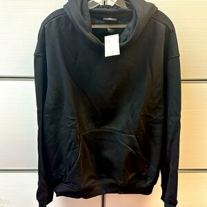 H&M relaxed fit black hoodie size L NWT